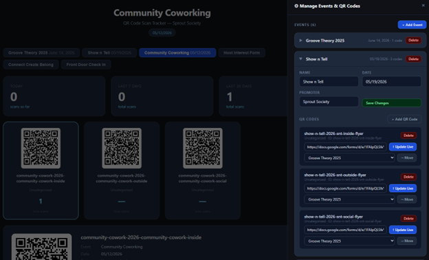 Manage QR codes