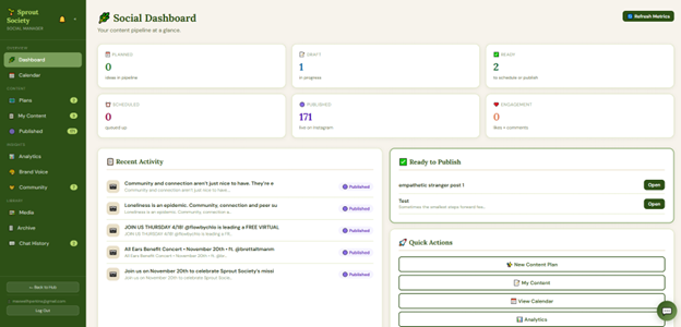 Social dashboard